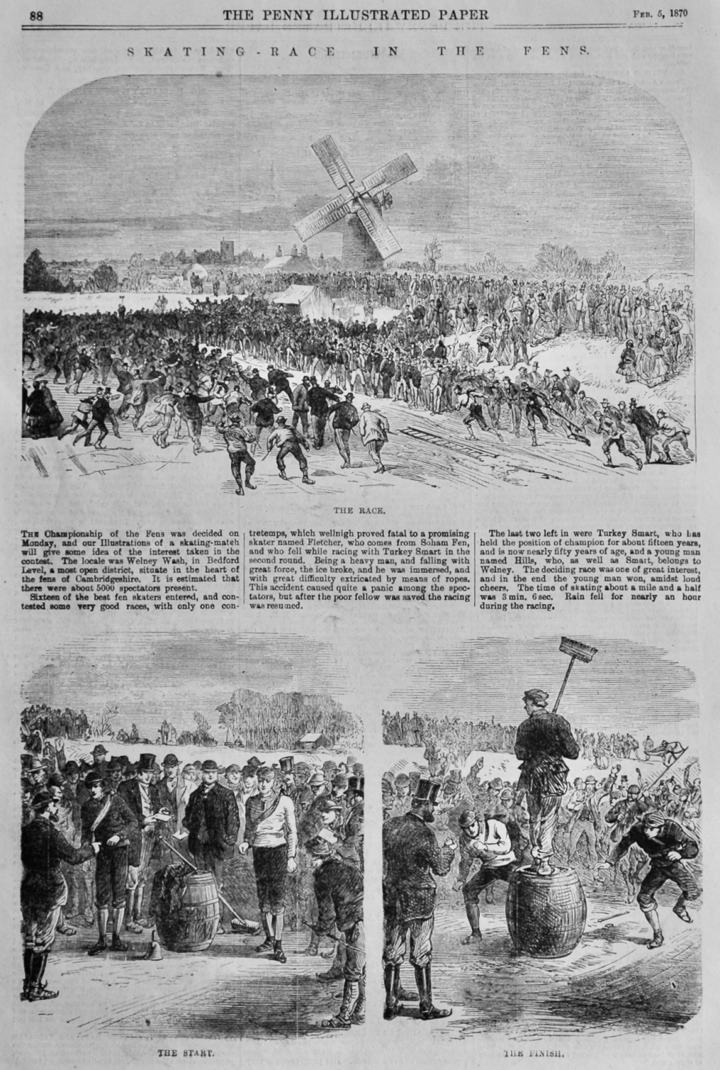 Skating-Race in the Fens.  1870.