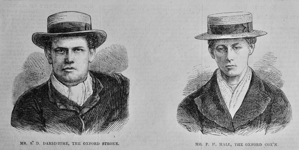 Mr. S. D. Darbishire, The Oxford Stroke.   &   Mr. F. H. Hall, The Oxford Cox'n.  (Rowing)  1870.