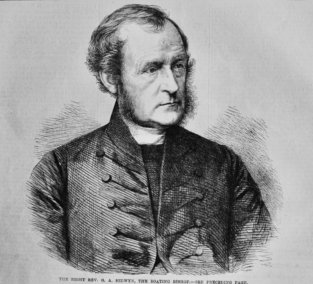 The Right Rev. G. A. Selwyn, the Boating Bishop.  1870.