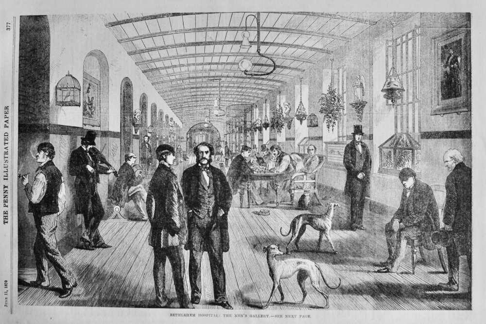Bethlehem Hospital :  The Men's Gallery.  1870.