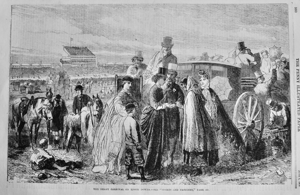 The Derby Carnival on Epsom Downs.  1870.