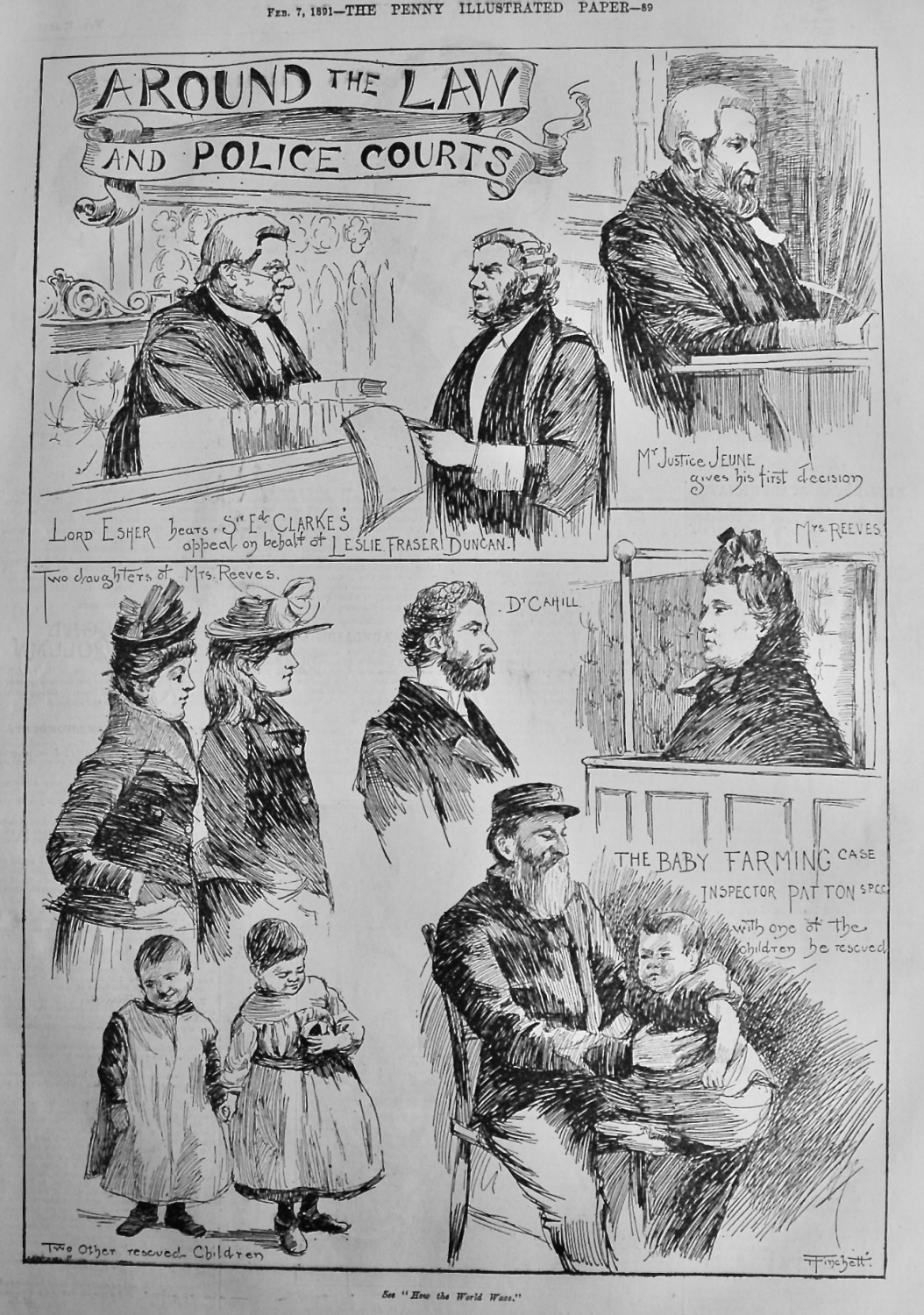 Around the Law and Police Courts.   Feb. 1891.