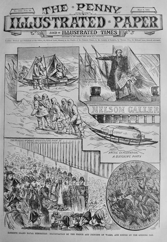 London's Grand Naval Exhibition :  Inauguration by the Prince and Princess of Wales, and Scenes on the Opening Day.  1891.