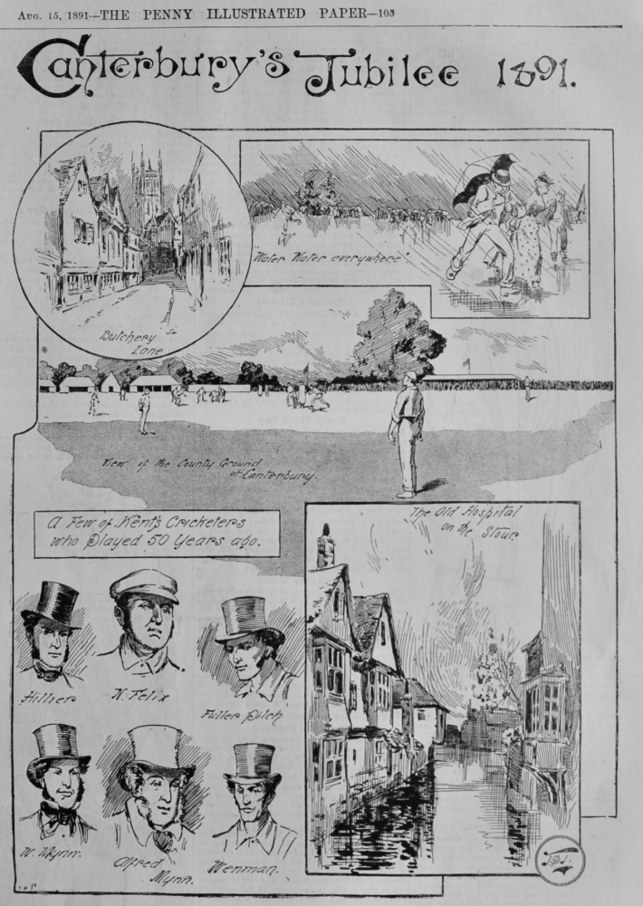 Canterbury's Jubilee 1891.  (Cricket).