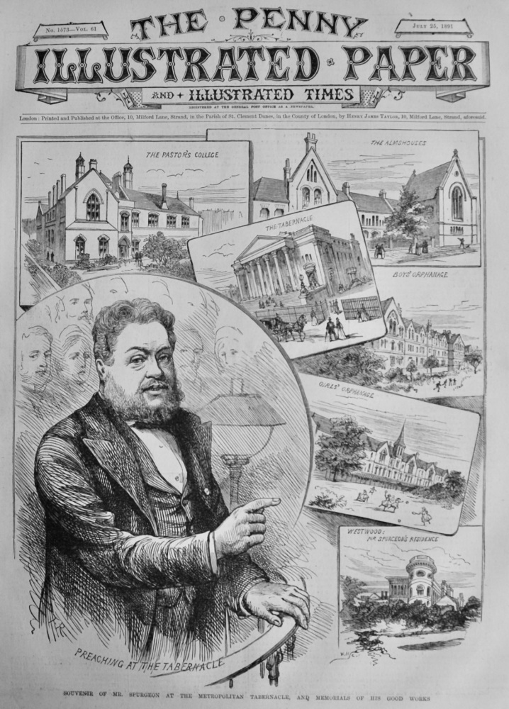 Souvenir of Mr. Spurgeon at the Metropolitan Tabernacle, and Memorials of his Good Works.  1891.