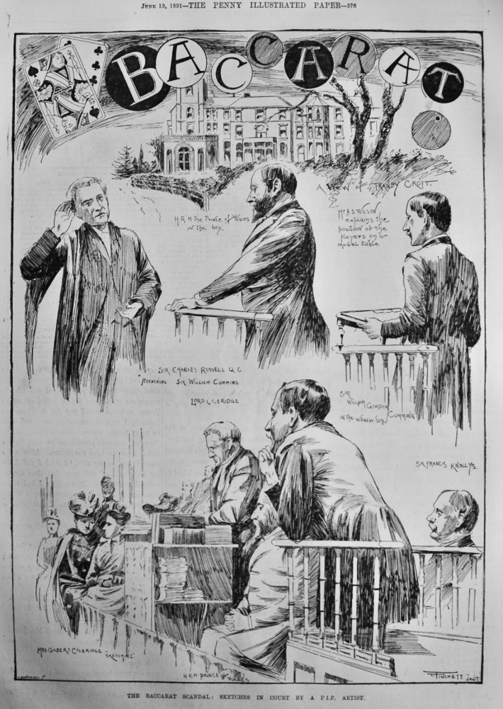 The Baccarat Scandal :  Sketches in Court.  1891.