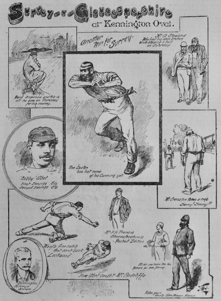 Surrey v. Gloucestershire at Kennington Oval.  1891.