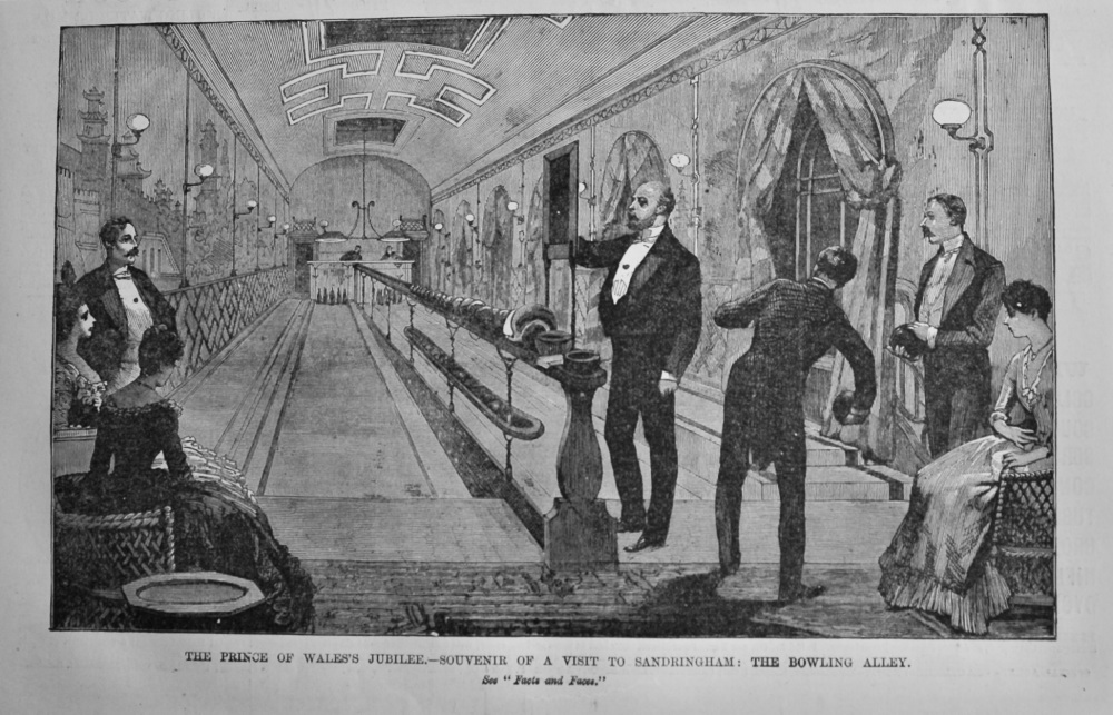The Prince of Wales's Jubilee.- Souvenir of a Visit to Sandringham :  The Bowling Alley.  1891.