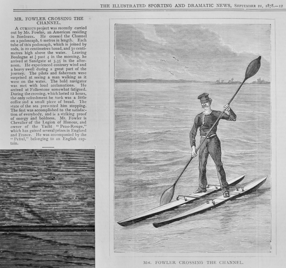 Mr. Fowler Crossing the channel.  1878.