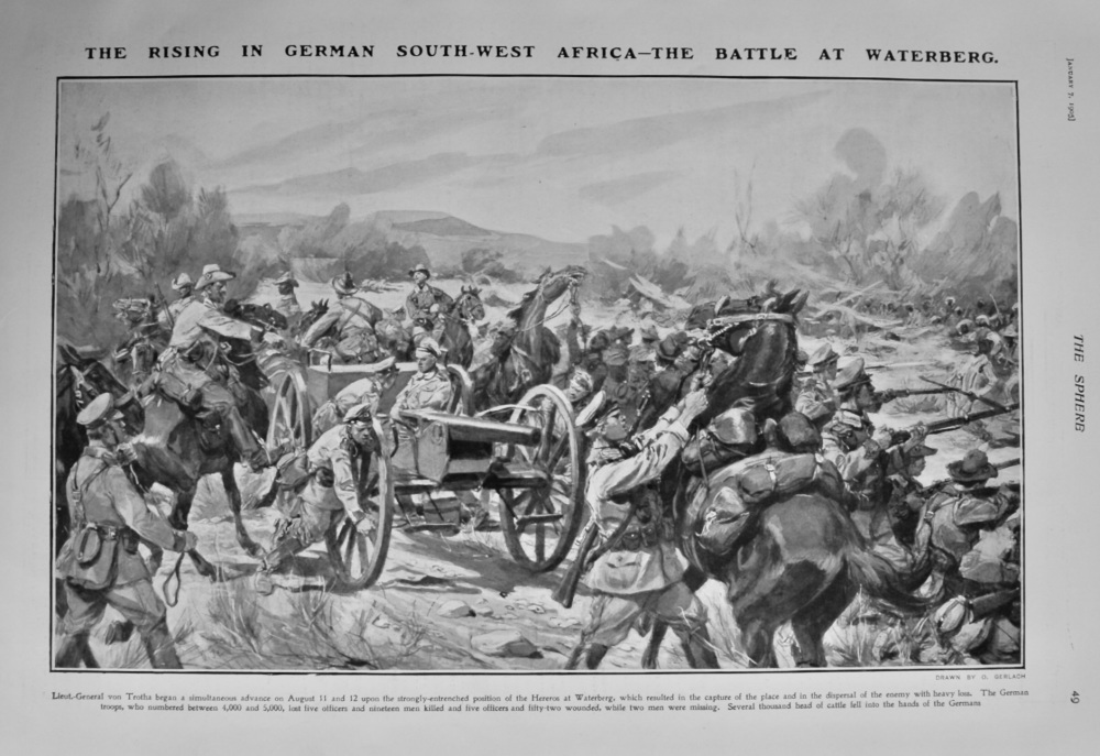The Rising in German South-West Africa- The Battle at Waterberg.  1904.