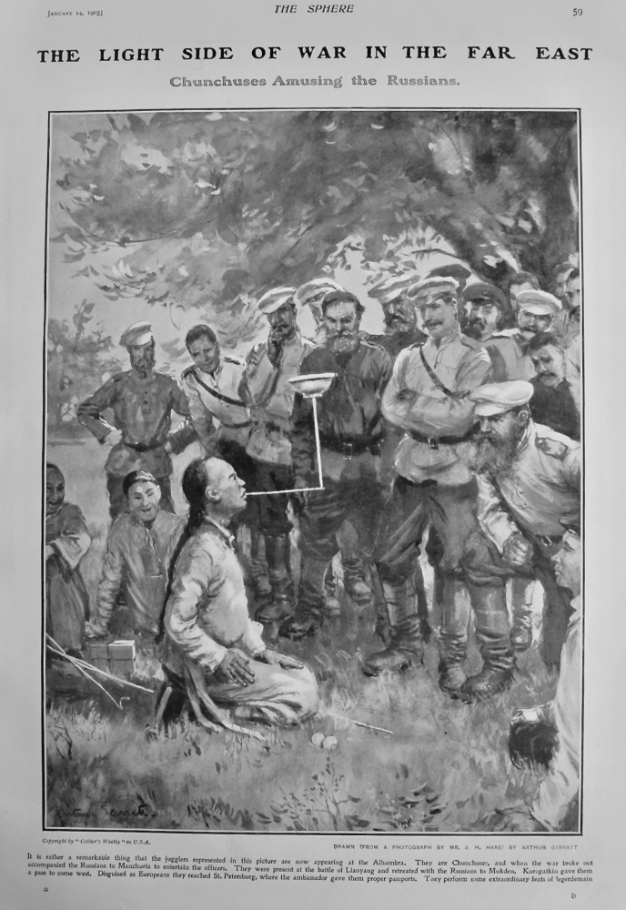 The Light Side of War in the Far East :  Chunchuses Amusing the Russians.  1905.