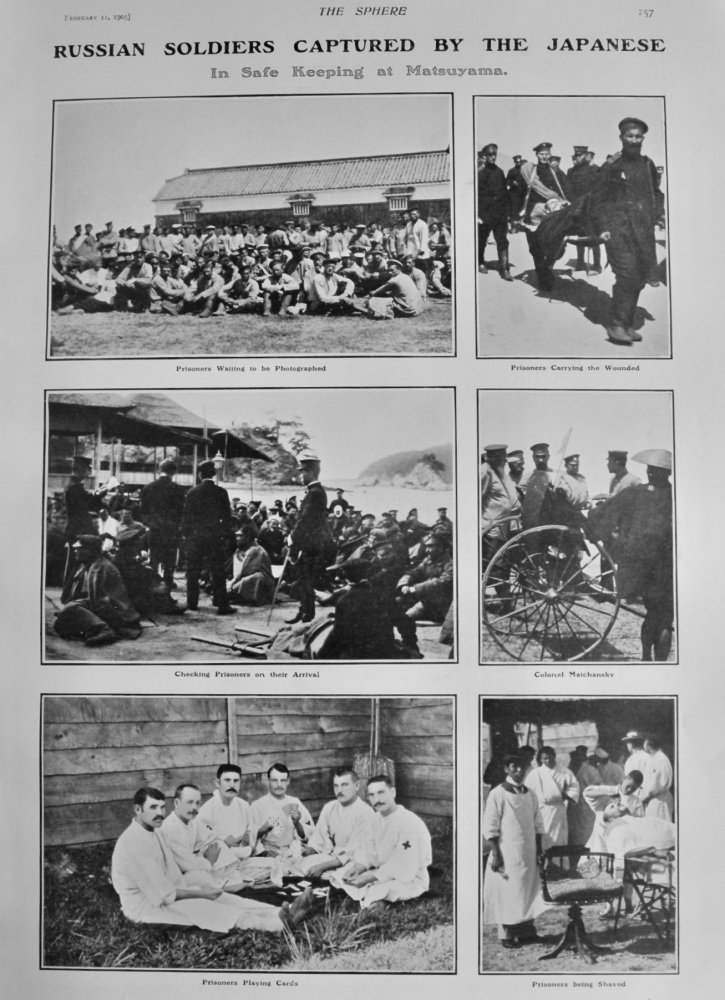 Russian Soldiers Captured by the Japanese : In Safe Keeping at Matsuyama.  1905.