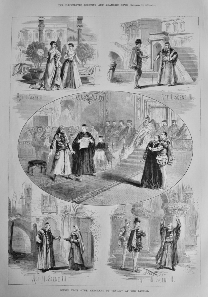Scenes from "The Merchant of Venice" at the Lyceum.  1879.