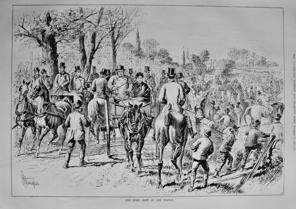 The First Meet of the Season.  1879. (Hunting)