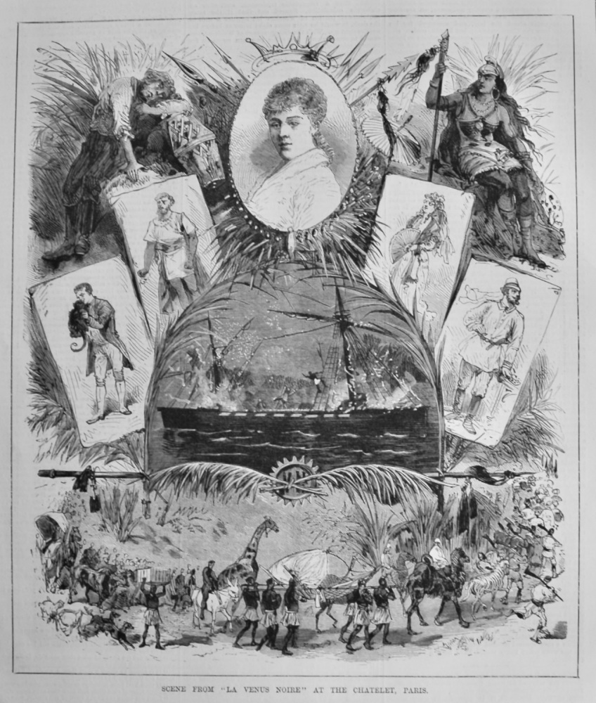 Scene from "La Venus Noire" at the Chatelet, Paris.  1879.