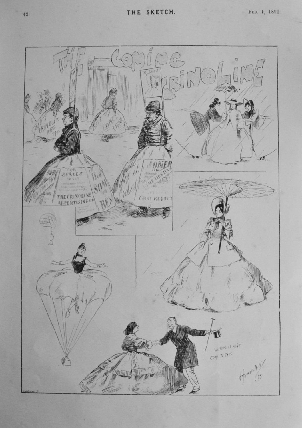 The Coming Crinoline.  1893.