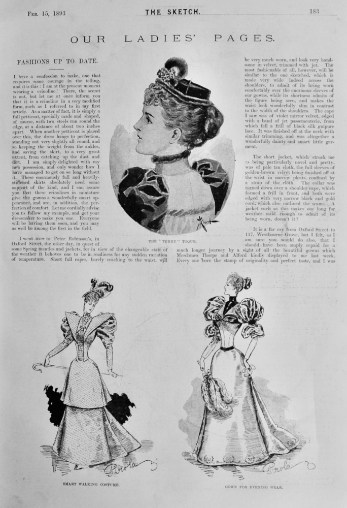 Our Ladies' Pages.  1893.  (Fashion)