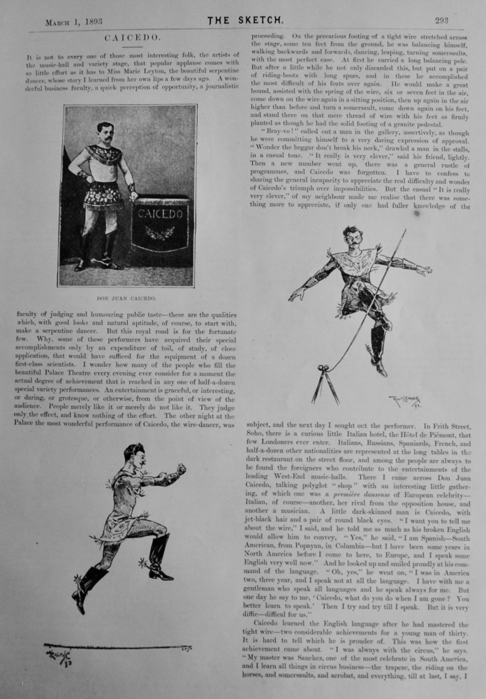 Don Juan Caicedo. (The Wire Dancer)  1893.