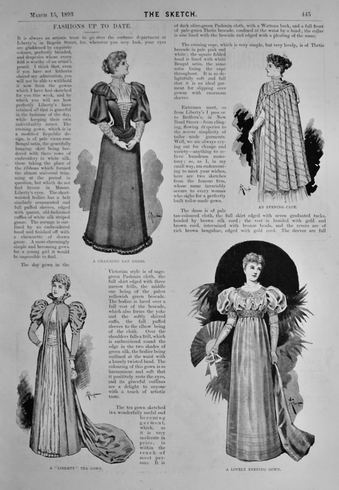 Fashions Up To Date.  1893.