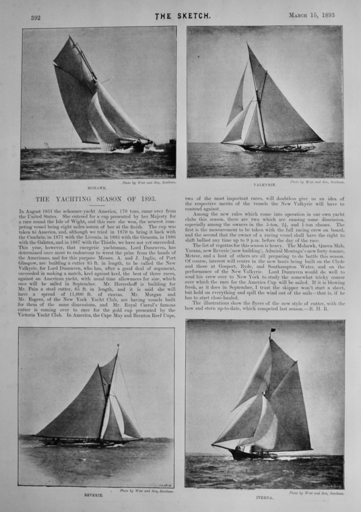 The Yachting Season of 1893.
