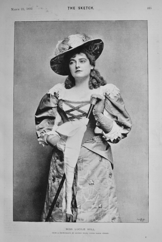 Miss Lucile Hill. (Opera Singer).  1893.
