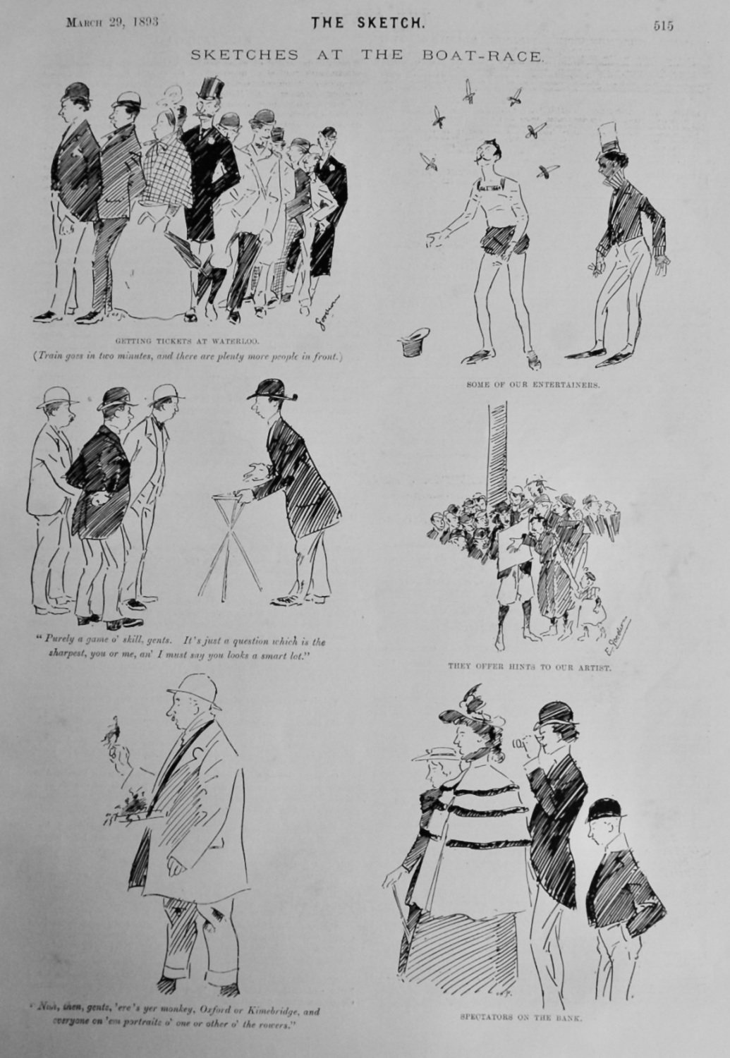 Sketches at the Boat-Race.  1893.