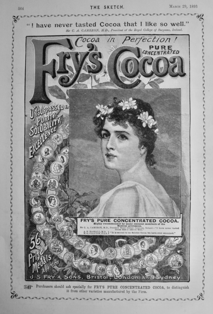 Fry's Cocoa.  1893.