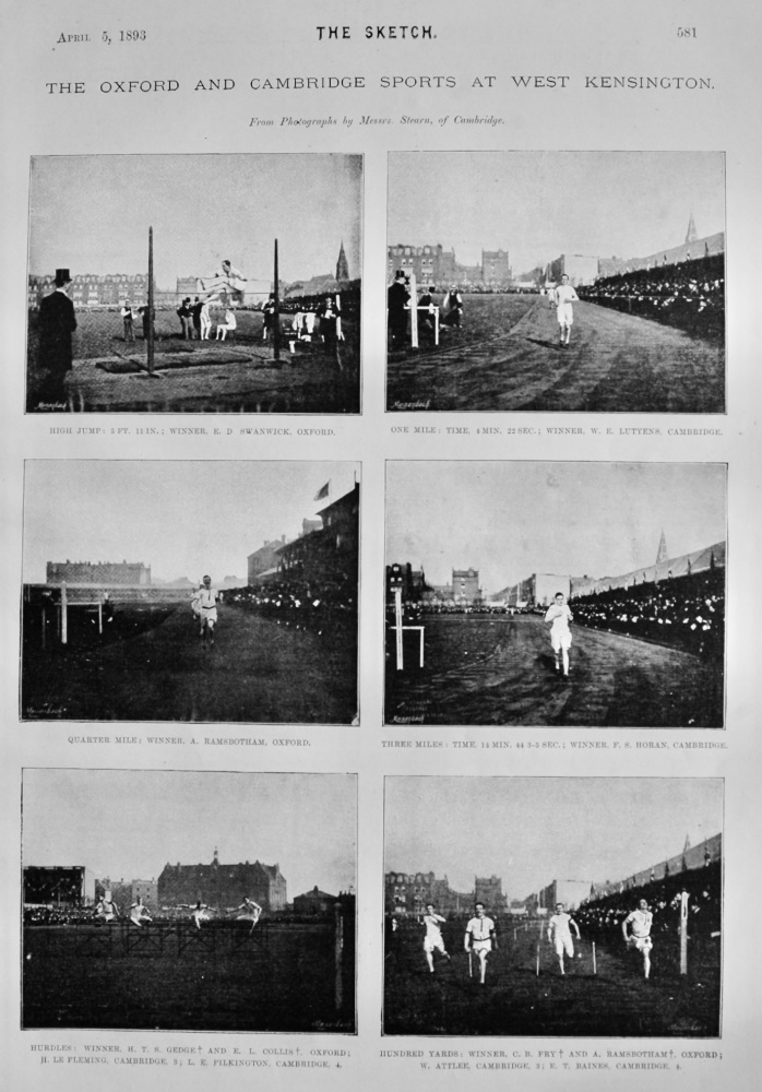 The Oxford and Cambridge Sports at West Kensington.  1893.