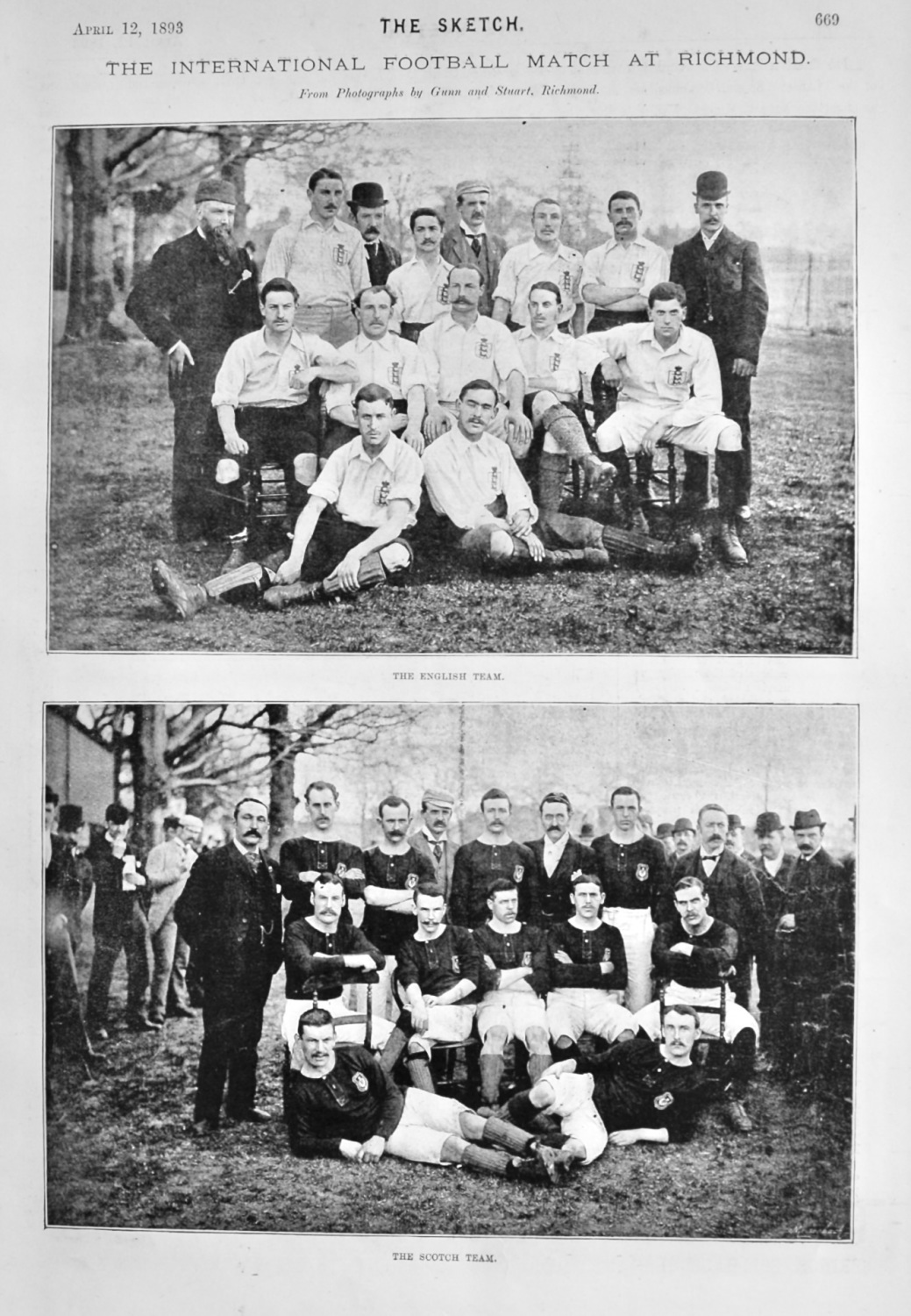 International Football Match at Richmond.  (England v. Scotland)  1893.