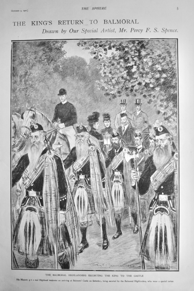 The King's Return to Balmoral. 1901.