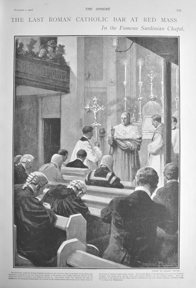 The Last Roman Catholic Bar at Red Mass :  In the Famous Sardinian Chapel.  1901.