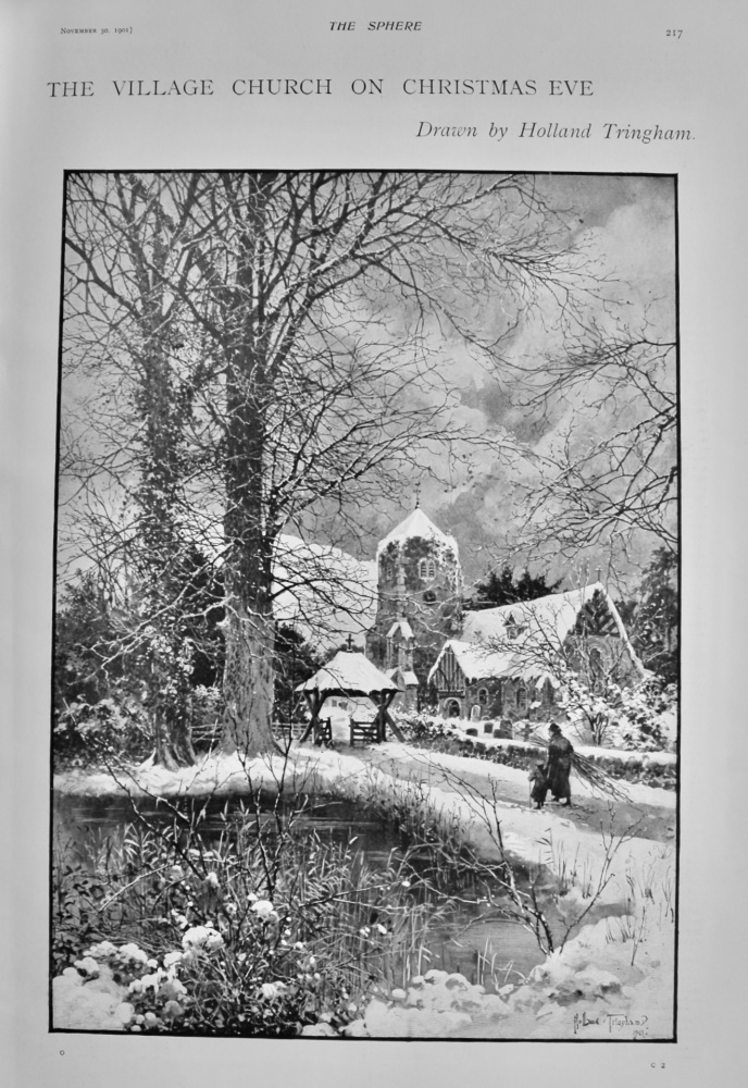 The Village Church on Christmas Eve.  1901.