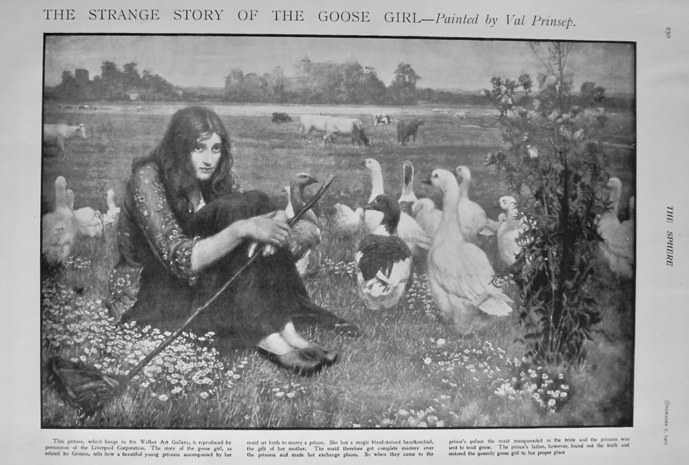The Strange Story of the Goose Girl. - Painted by Val Prinsep.  1901.