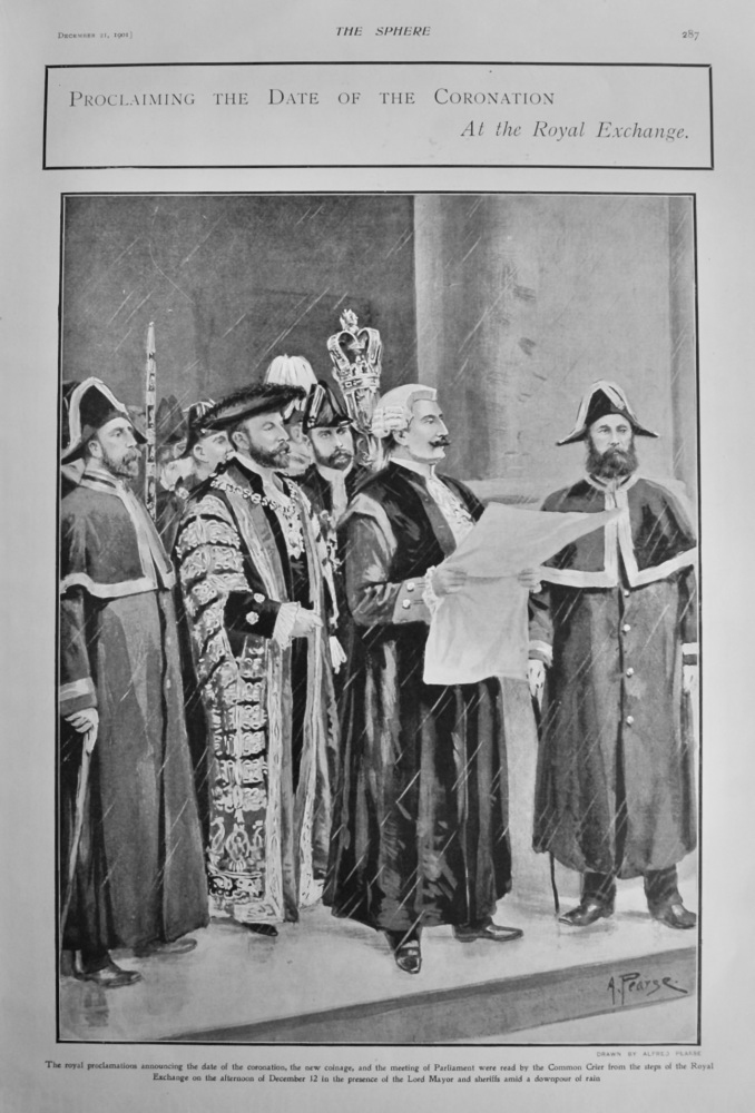 Proclaiming the Date of the Coronation at the Royal Exchange.  1901.