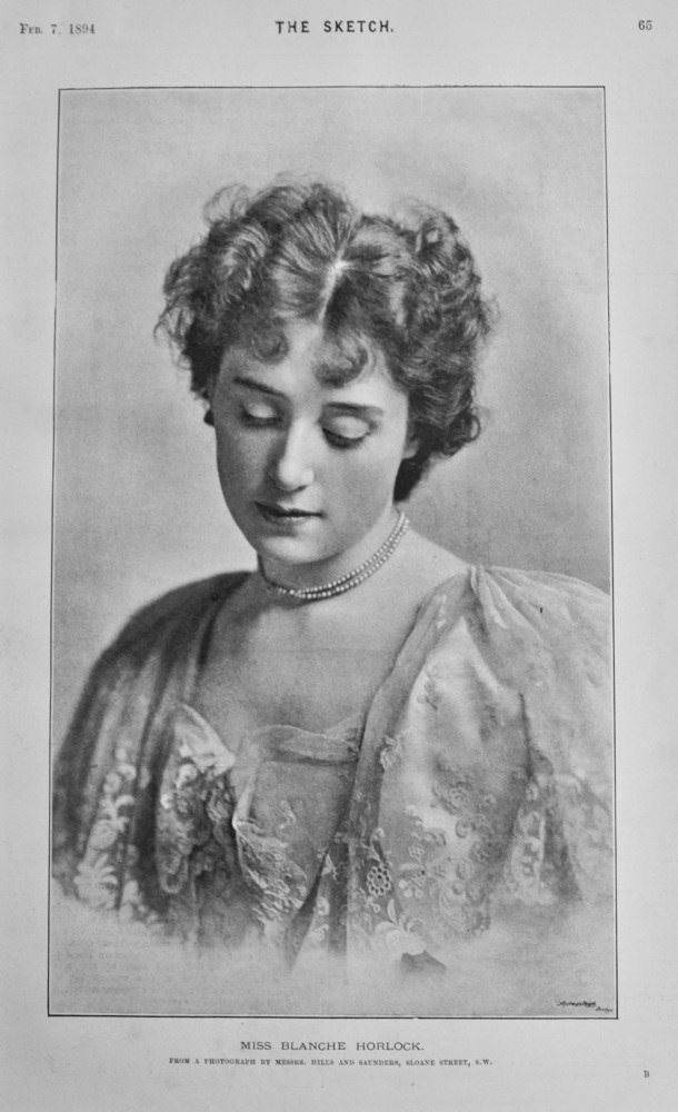 Miss Blanche Horlock.  1894. 