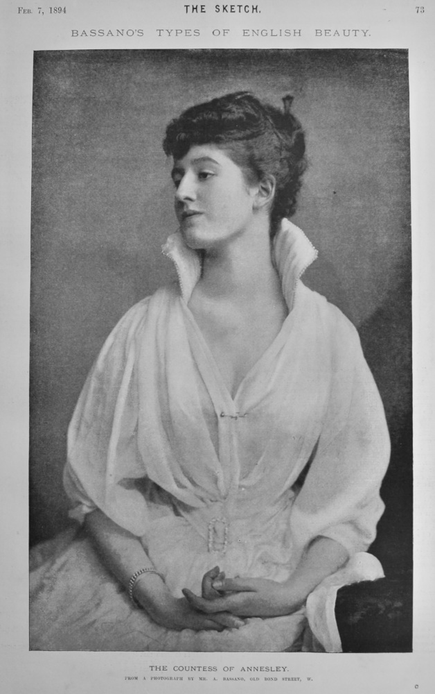 Bassano's Types of English Beauty.  :  The Countess of Annesley.  1894.