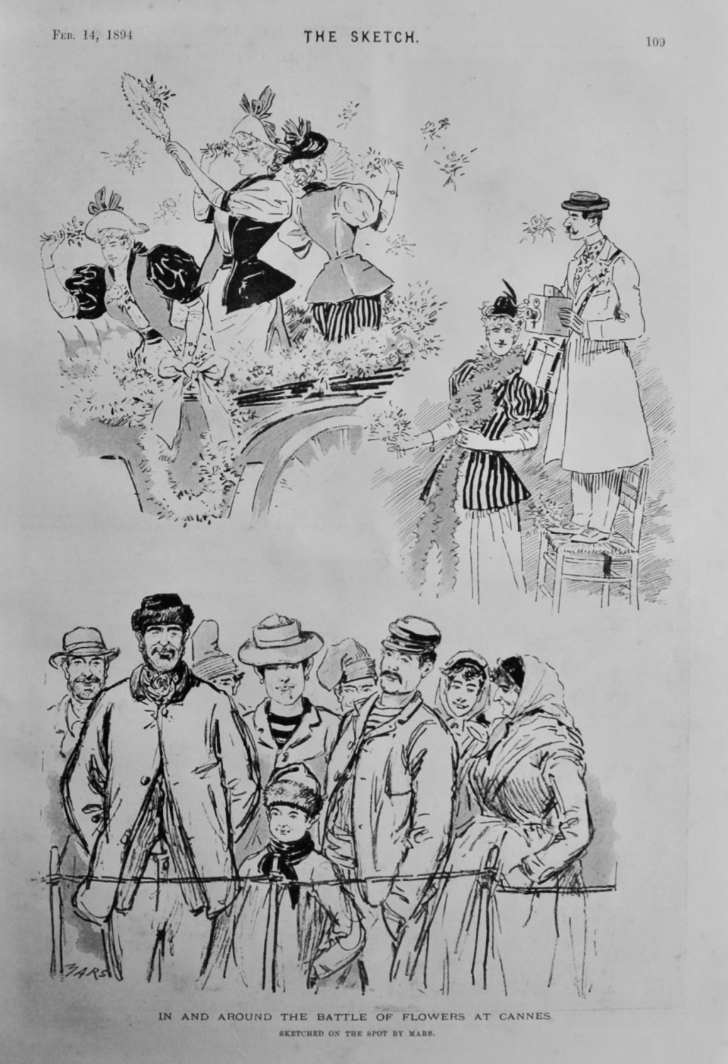 In and Around the Battle of Flowers at Cannes. 1894.