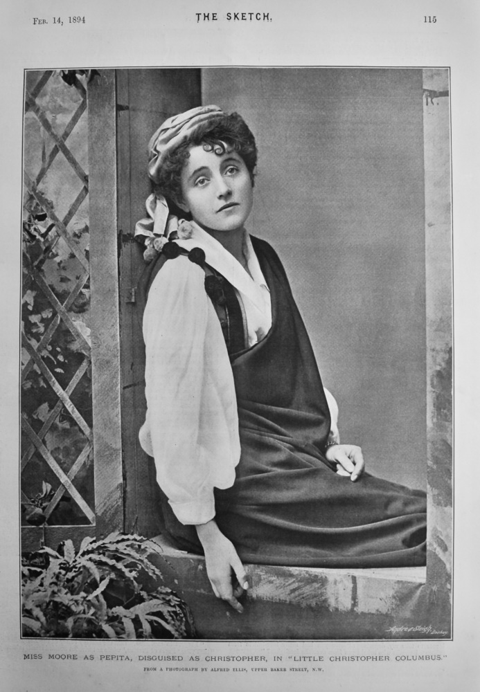 Miss Moore as Pepita, Disguised as Christopher, in "Little Christopher Columbus."  1894.