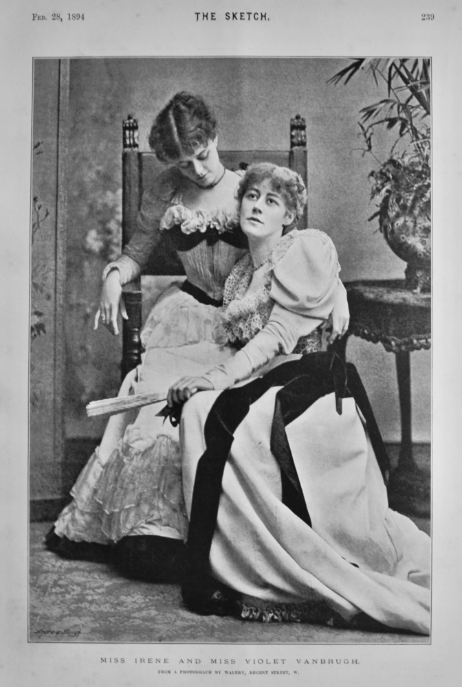 Miss Irene and Miss Violet Vanbrugh.  1894.