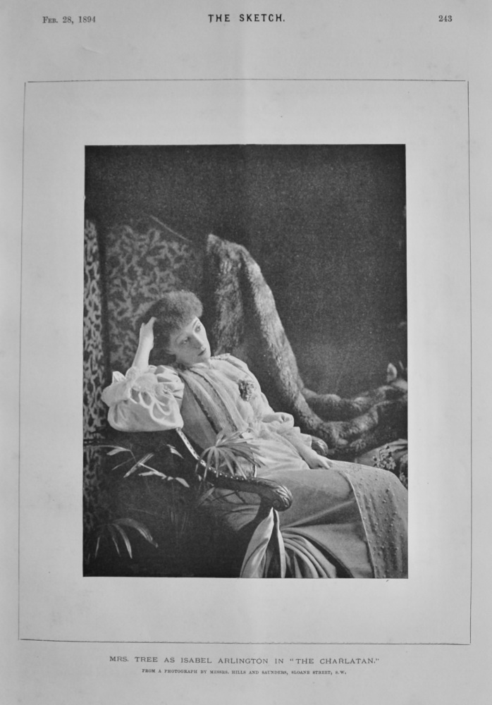 Mrs. Tree as Isabel Arlington in "The Charlatan."  1894.
