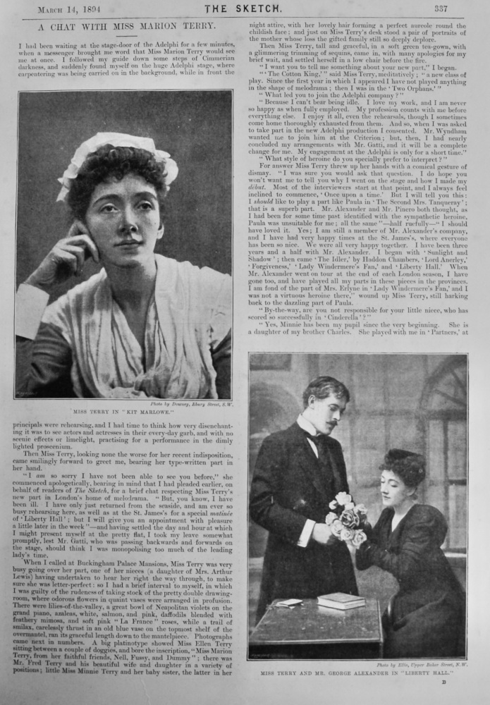 A Chat with Miss Marion Terry.  1894.
