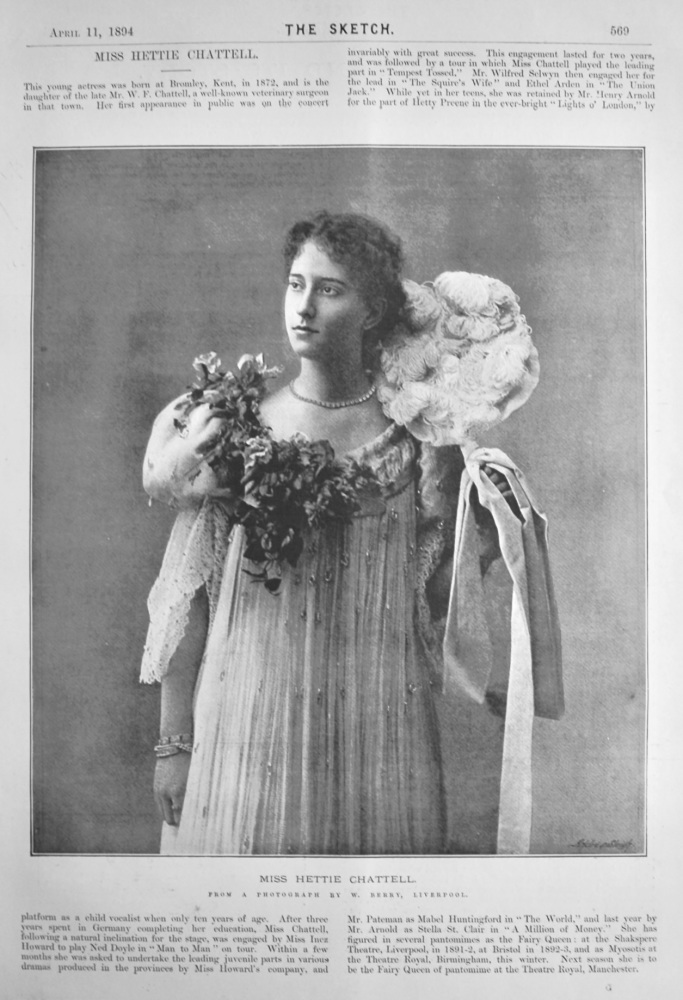 Miss Hettie Chattell.  1894.