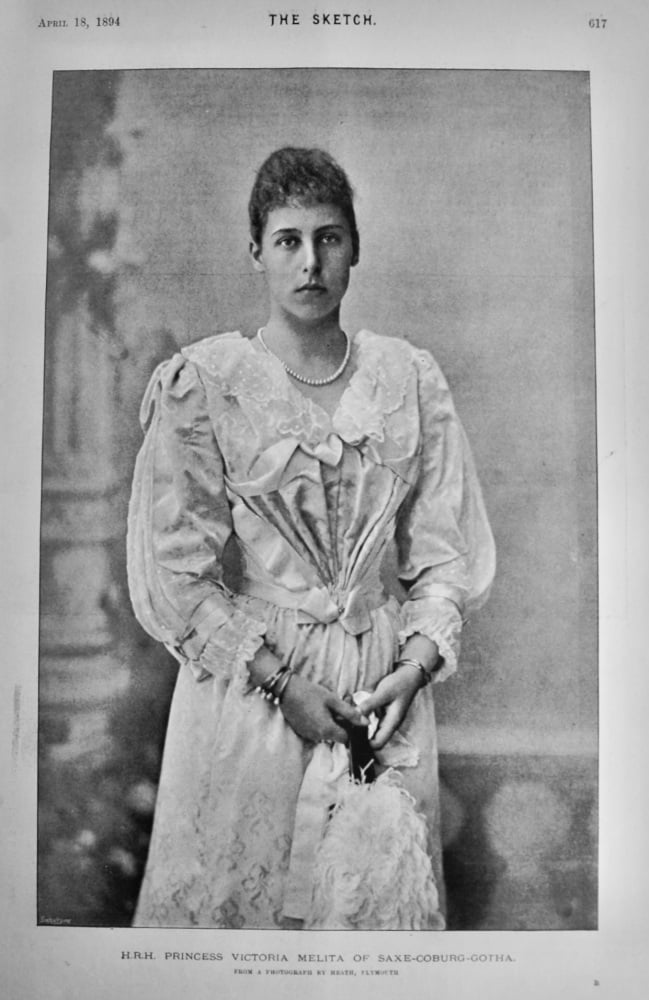 H. R. H. Princess Victoria Melita of Saxe-Coburg-Gotha.  1894.