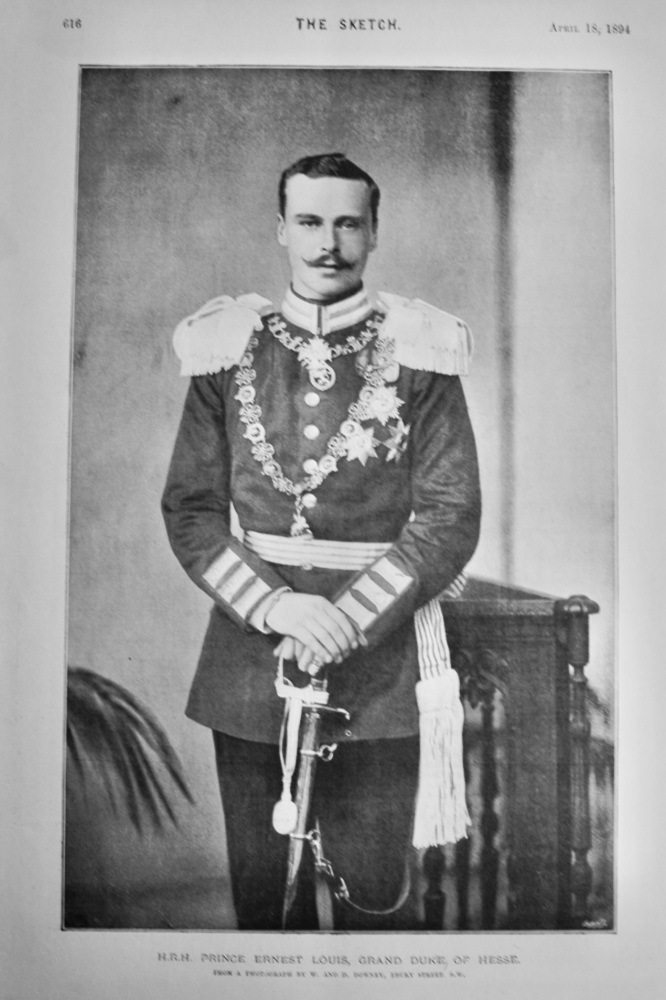 H. R. H. Prince Ernest Louis, Grand Duke of Hesse.  1894.