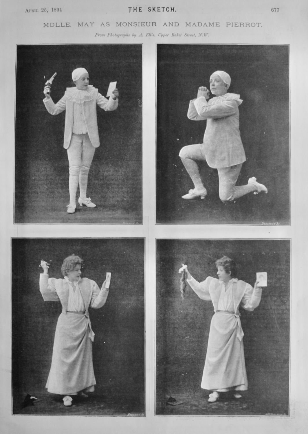 Mdlle May as Monsieur and Madame Pierrot.  1894.