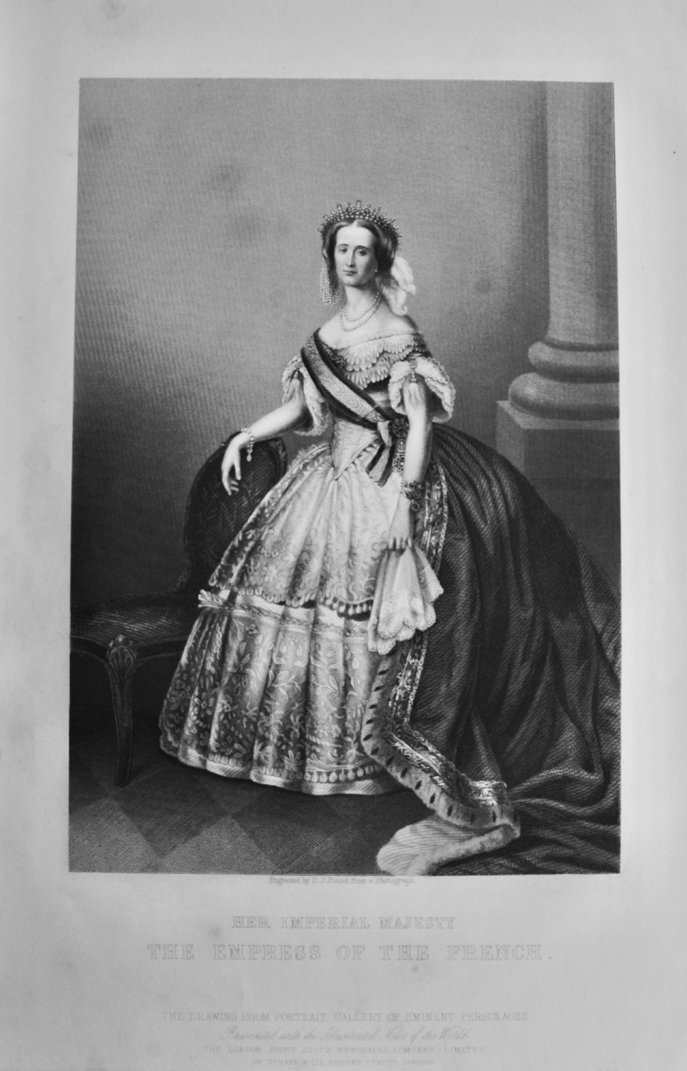 Her Imperial Majesty Eugenie-Marie, The Empress of the French.  1860c.