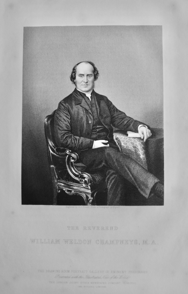 The Reverend William Weldon Champneys, M.A.  1860c.