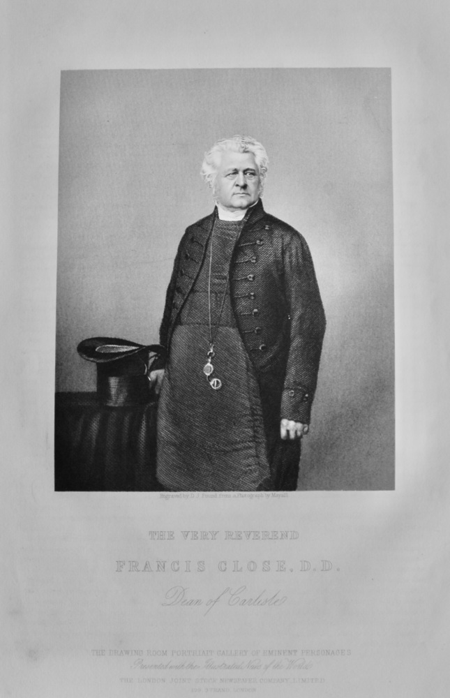 The Very Reverend Francis Close, D.D. Dean of Carlisle.  1860c.