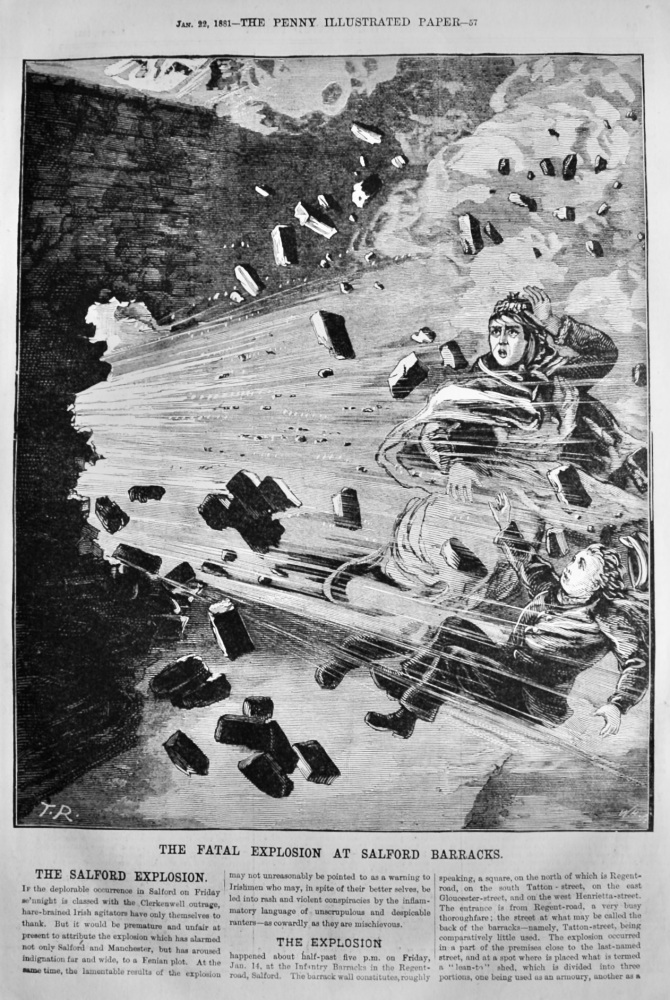 The Fatal Explosion at Salford Barracks.  1881.