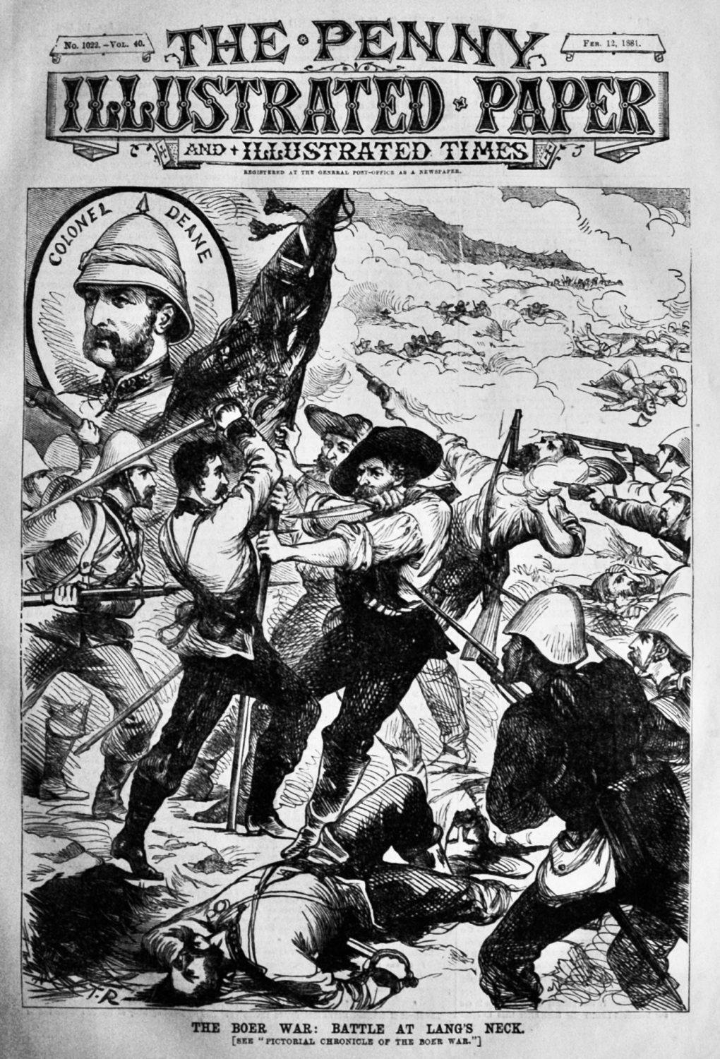 The Boer War :  Battle at Lang's Neck.  1881